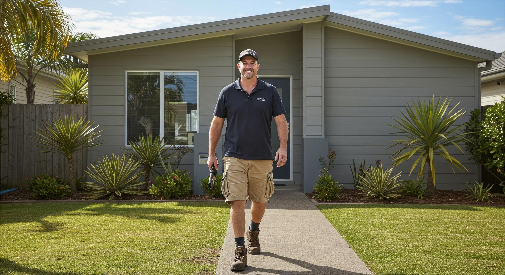 Handyman Walking Front Door In Blacks Beach