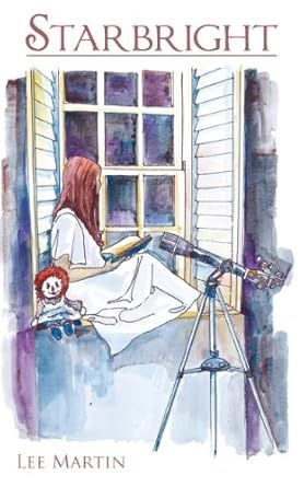 A watercolor painting of a woman sitting in a window next to a telescope.