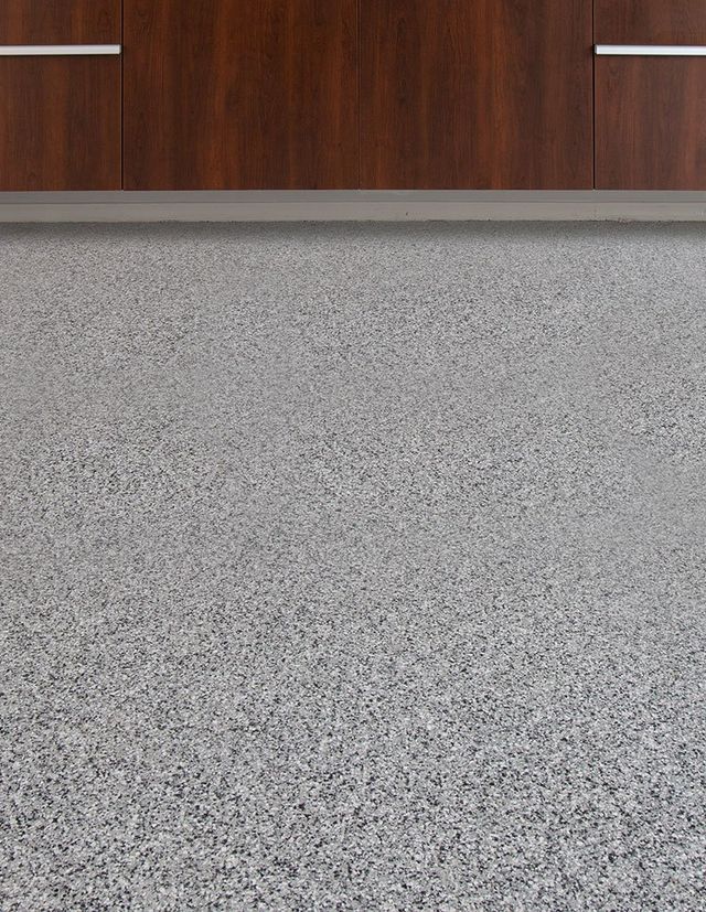 Epoxy Flake Flooring in Smokey Grey by Epoxy Flooring Co