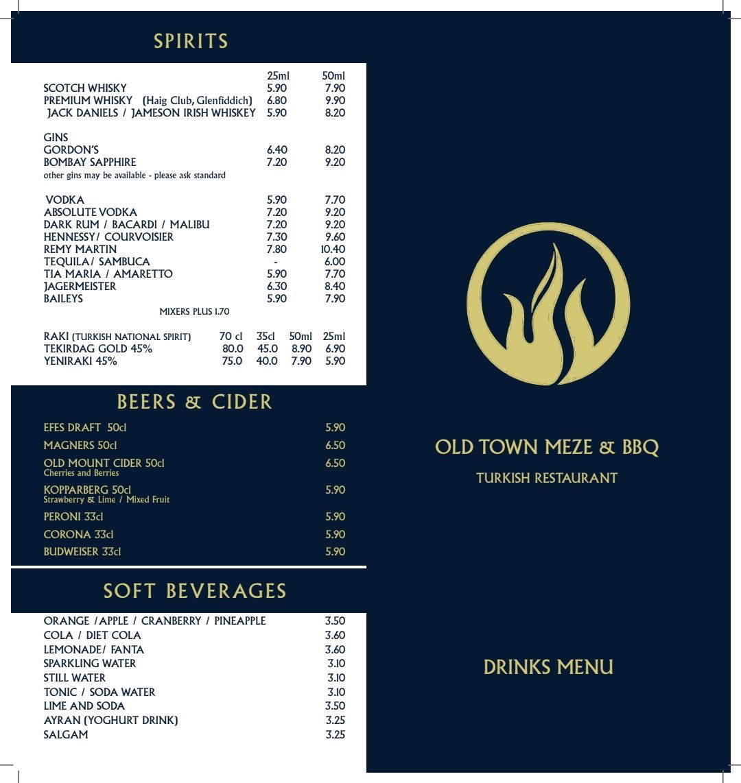 A black and white menu with a few numbers on it
