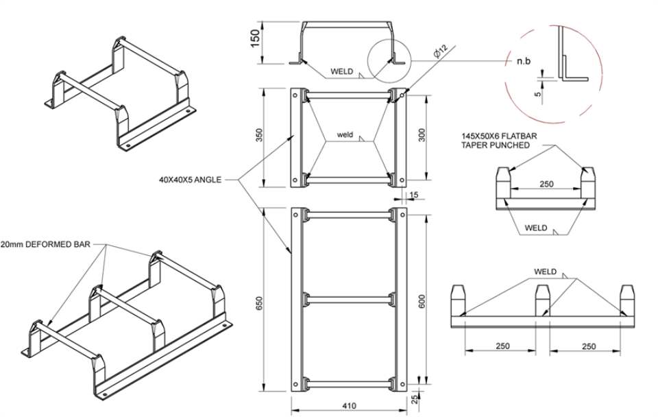 drainage product size chart