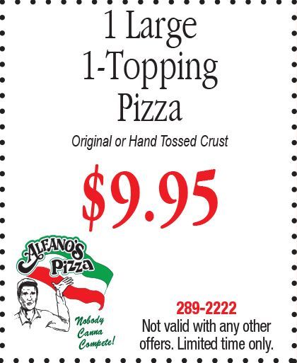 1 Large 1 Topping Pizza — Knoxville, IL — Pete Alfano's Pizzeria
