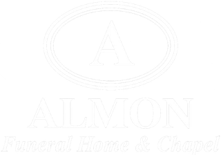 ALMON Funeral Home & Chapel logo with a large A in an oval emblem