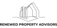 Line drawing of a house with the words "Renewed Property Advisors" below it.