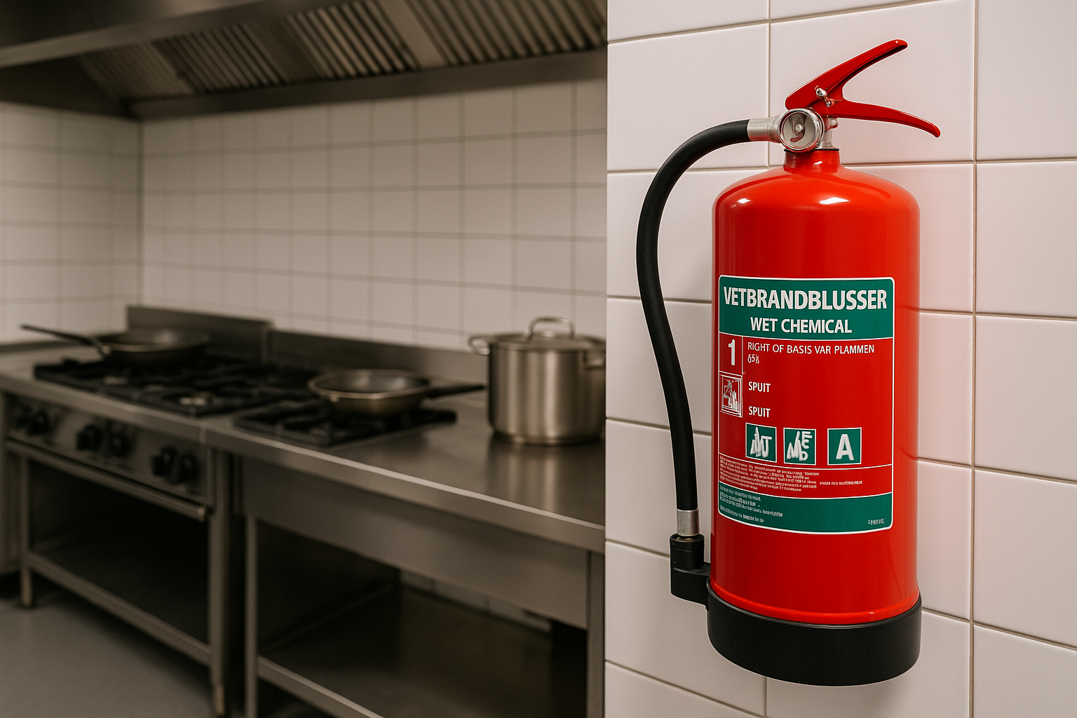 Een vetbrandblusser in uw keuken