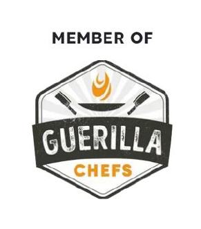 Logo eines Mitglieds der Guerrilla-Chefs auf weißem Hintergrund