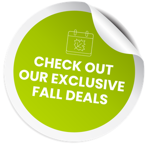 A sticker that says Fall deals