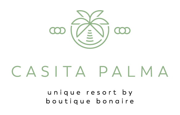 The logo for casita palma is a unique resort by boutique bonaire.