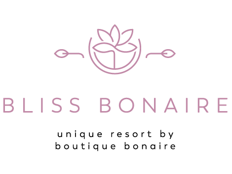 A logo for bliss bonaire , a unique resort by boutique bonaire.