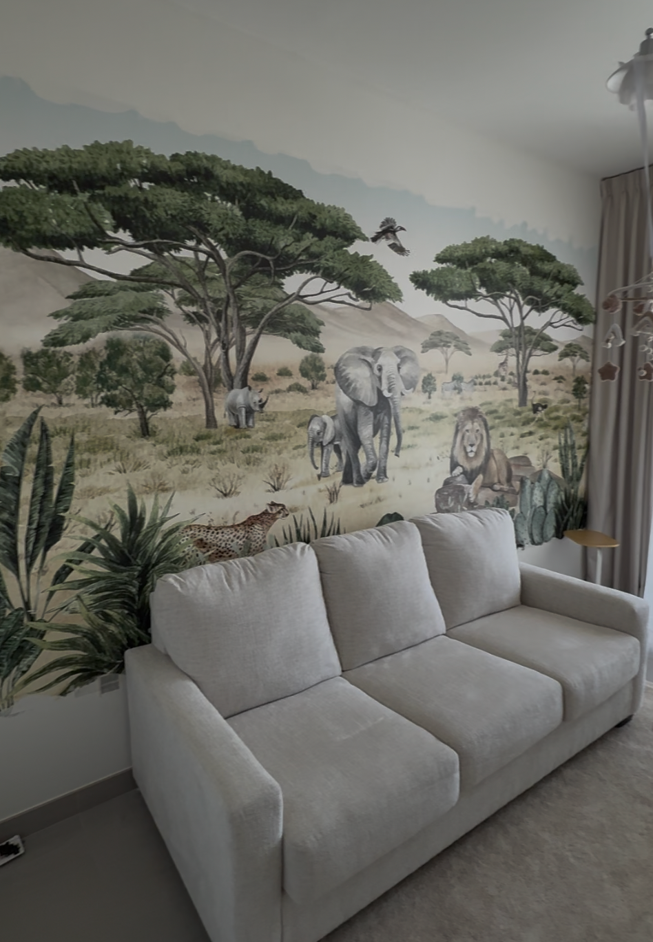 Wall Zen UV wall printing machine in action — custom parrot mural