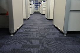Blue color fabric background at the office floor