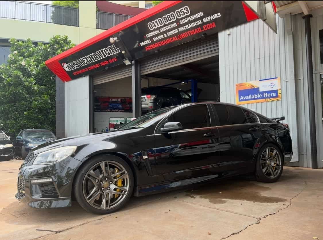 A Black Car is Parked in Front of a Garage  — AWS Mechanical in Stuart Park, NT