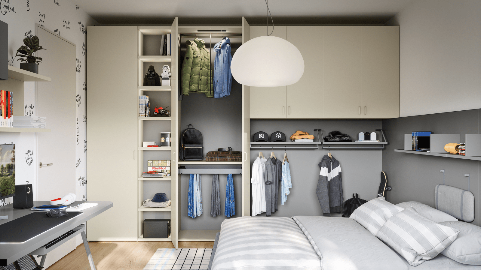 cameretta con armadi su misura