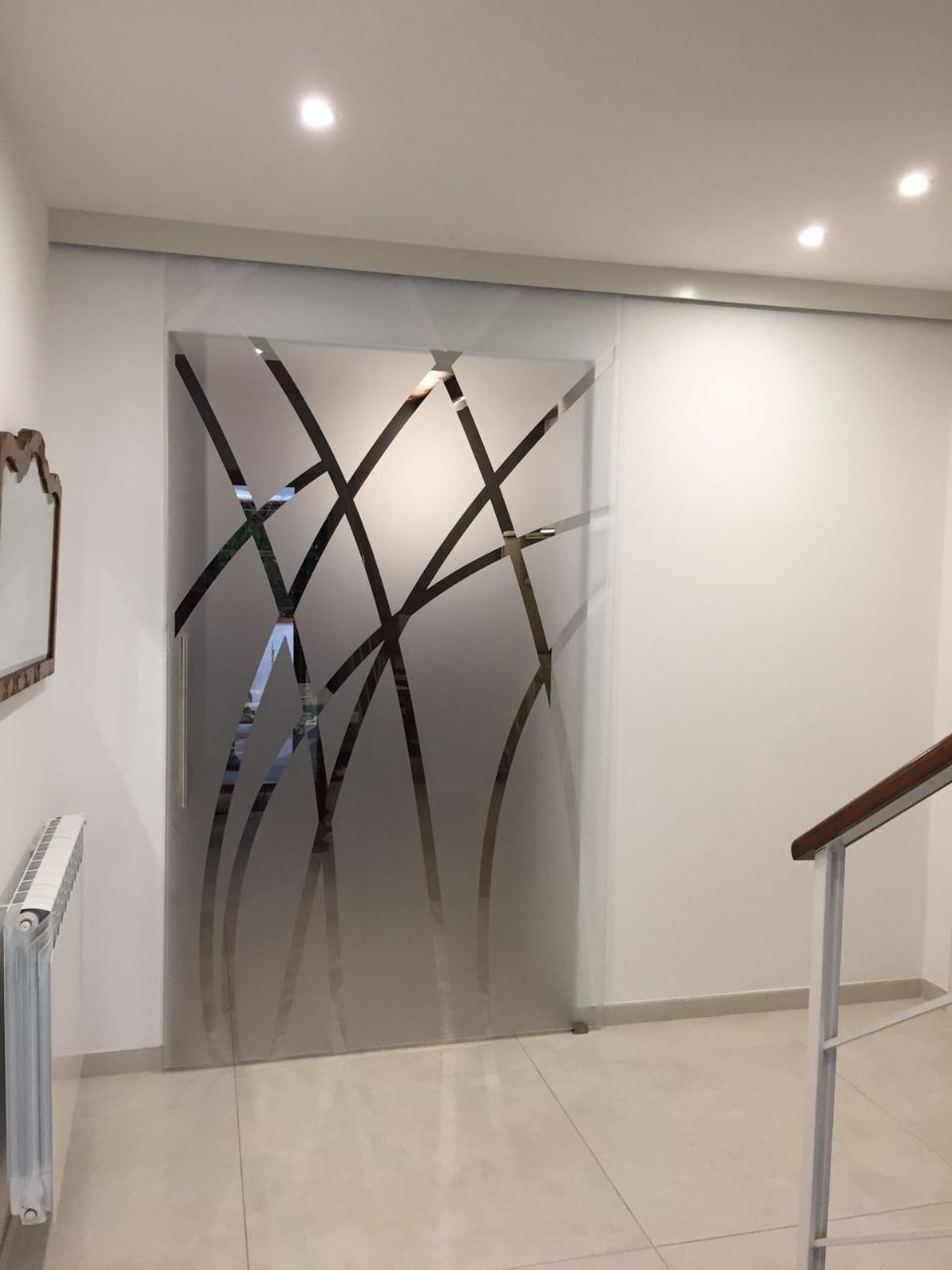 porta in cristallo satinato