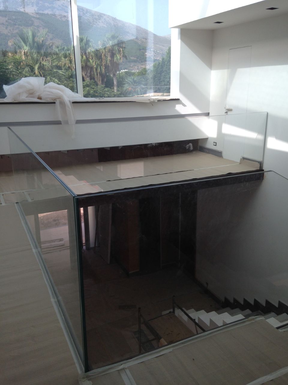 ringhiera interna in vetro