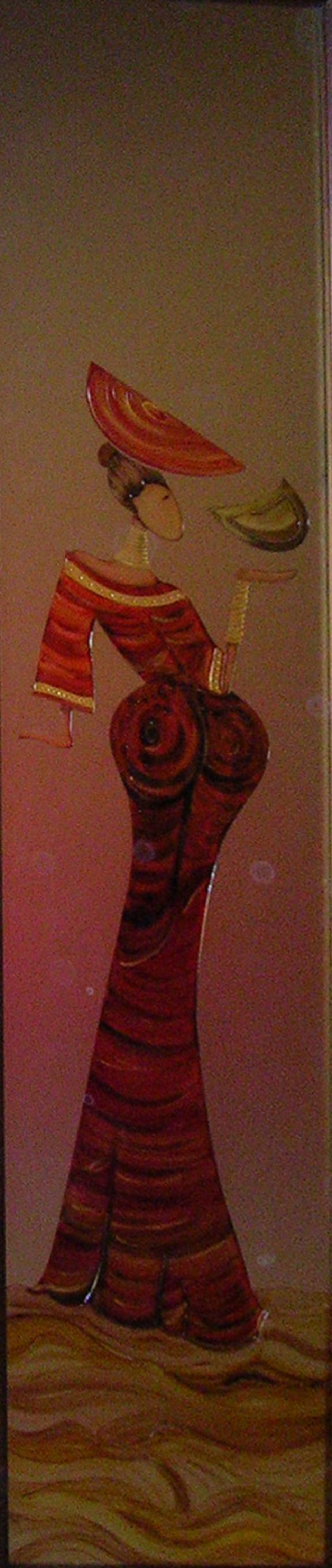 disegno di donna inciso su cristallo