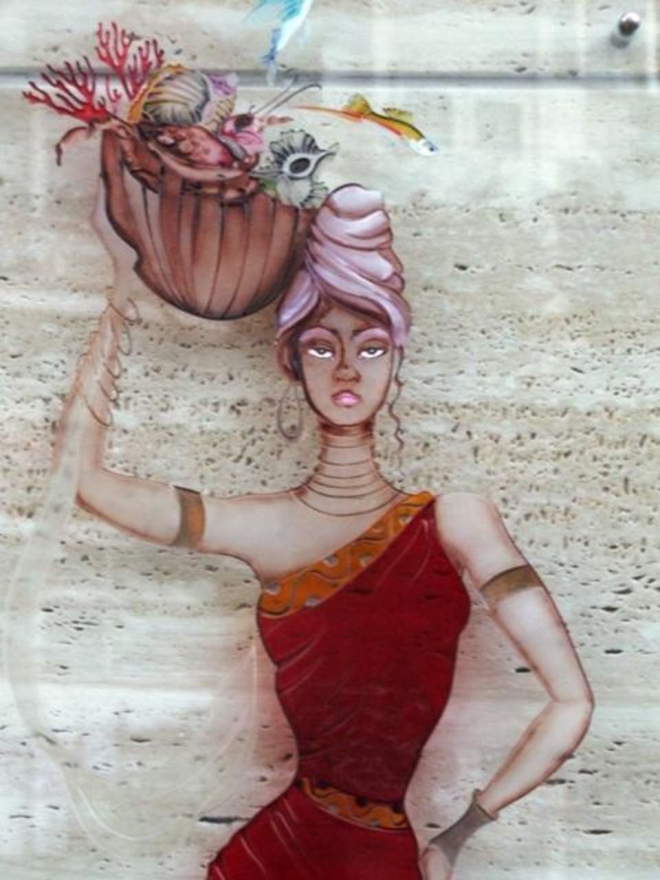 decoro colorato su vetro