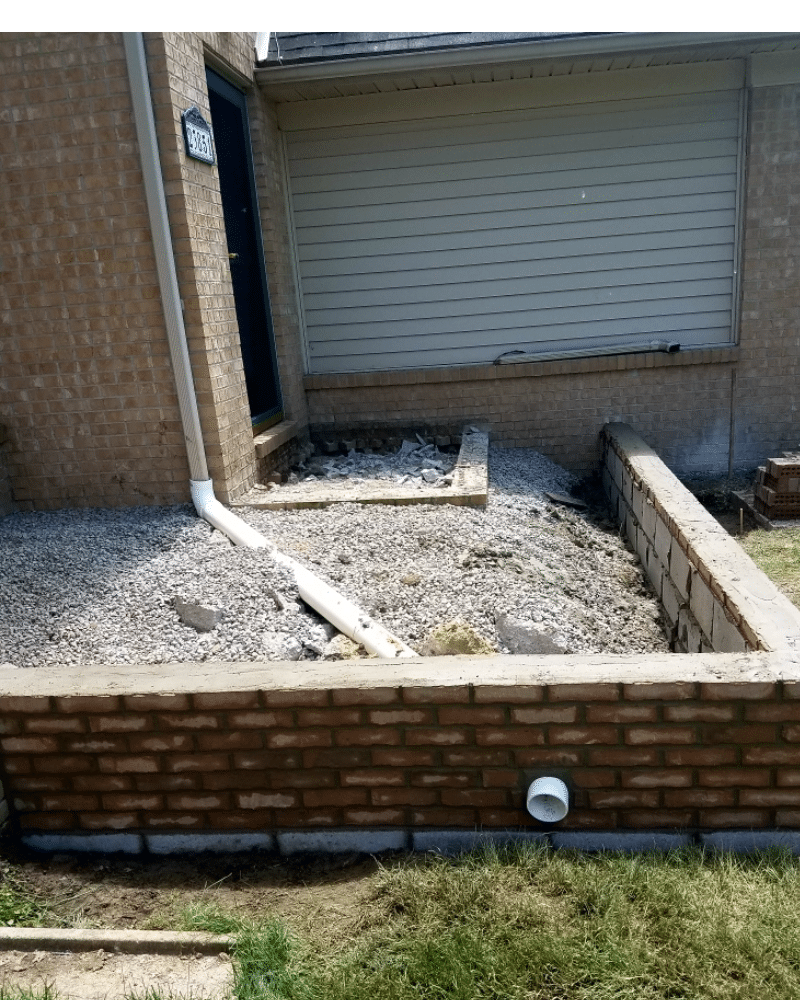 Porch Construction Before - Taylor, MI - Best Chimney Company