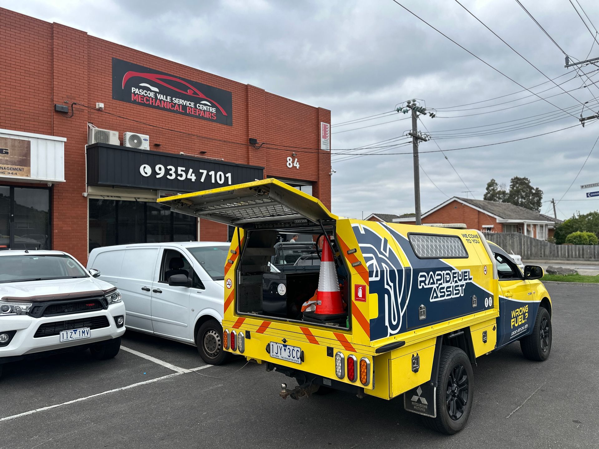 Mercedes Vito diesel van with petrol wrong fuel recovery at Pascoe Vale Service Centre by Rapid Fuel Assist