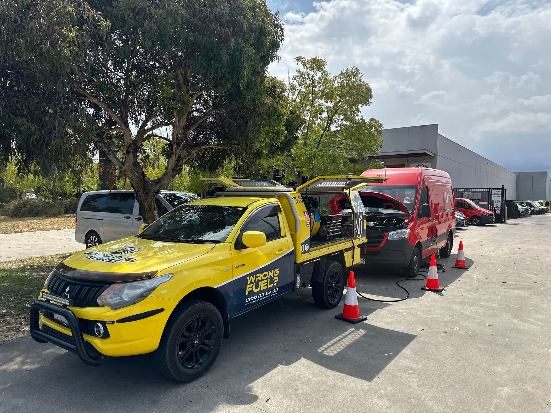 Rapid Fuel Assist mobile fuel drain service repairing Australia Post Mercedes Sprinter van fuel contamination in Port Melbourne Melbourne Victoria