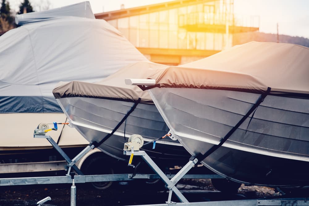 Row Of Boats In Pier — Bay & Basin Storage In St Georges Basin, NSW