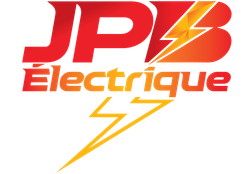 un logo rouge et orange pour jpb electrique