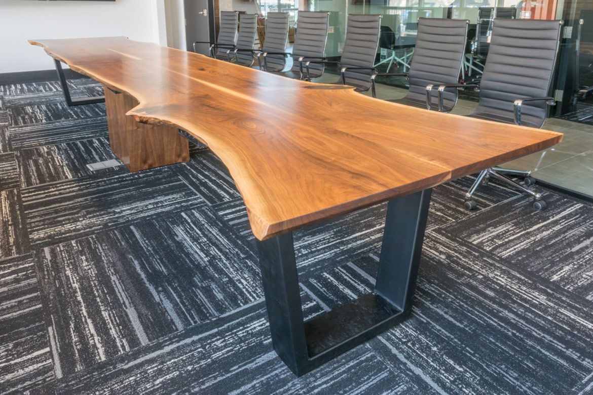 Custom Live Edge Conference Table for Chicago Office