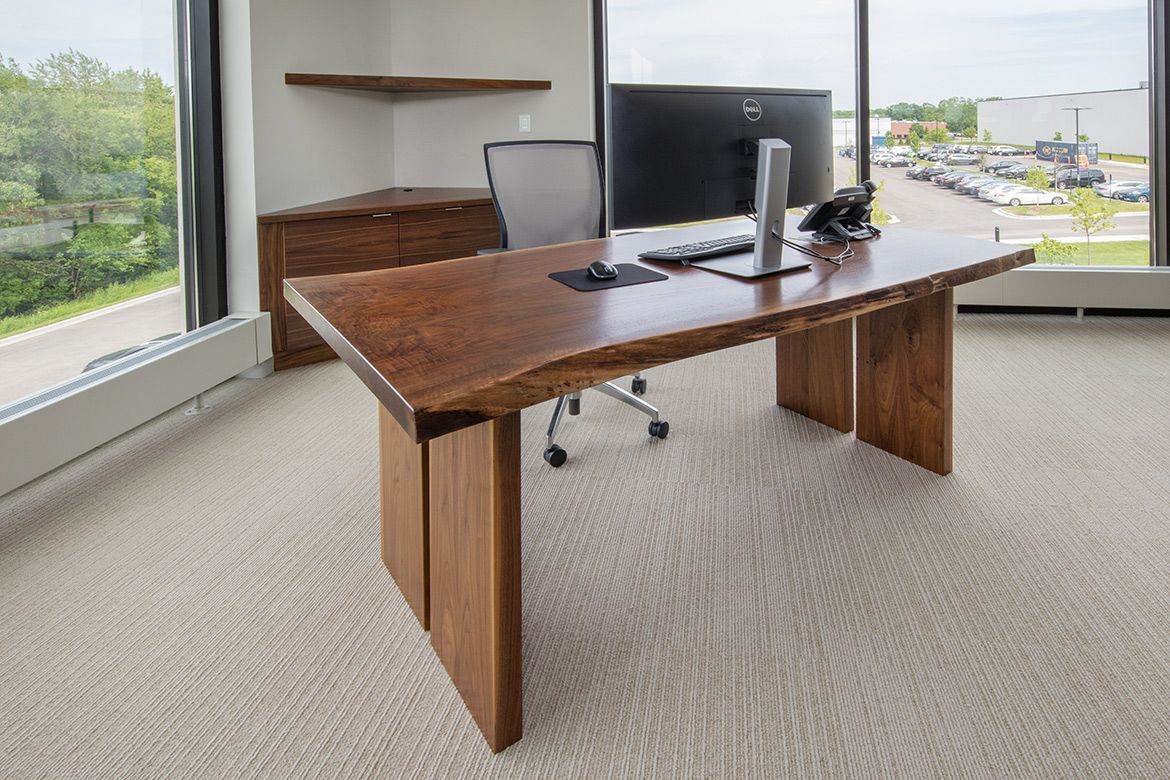 Custom Wooden Living Edge Office Desk