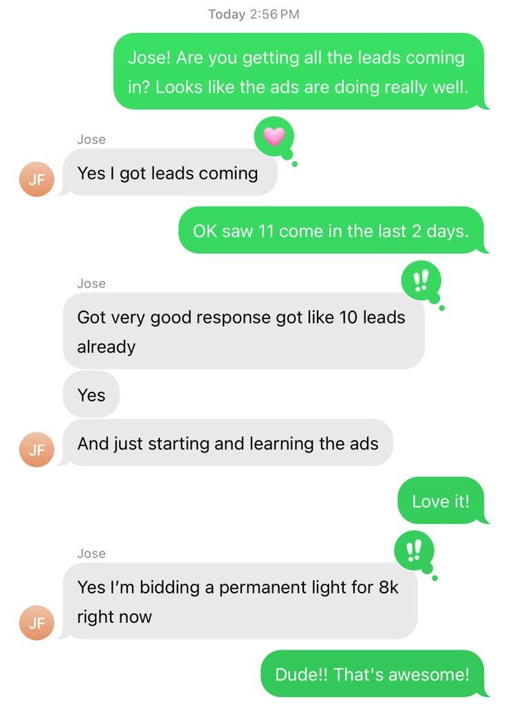 A screenshot of a text message between two people.