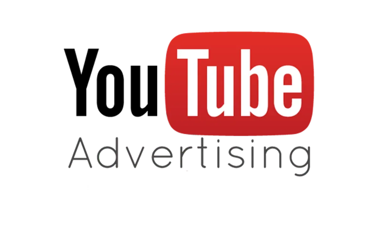 A youtube advertising logo on a white background
