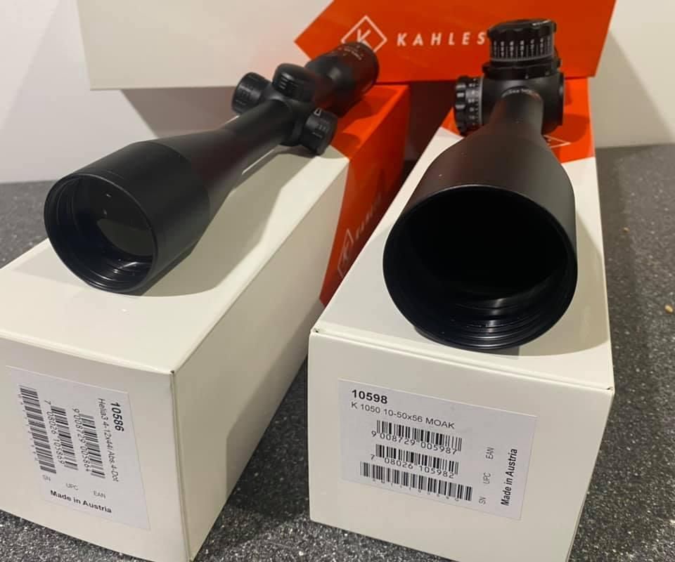 A Pair of Kahles Scope Sitting on Top of a White Box — Coffs Coast Firearms In Coffs Harbour, NSW