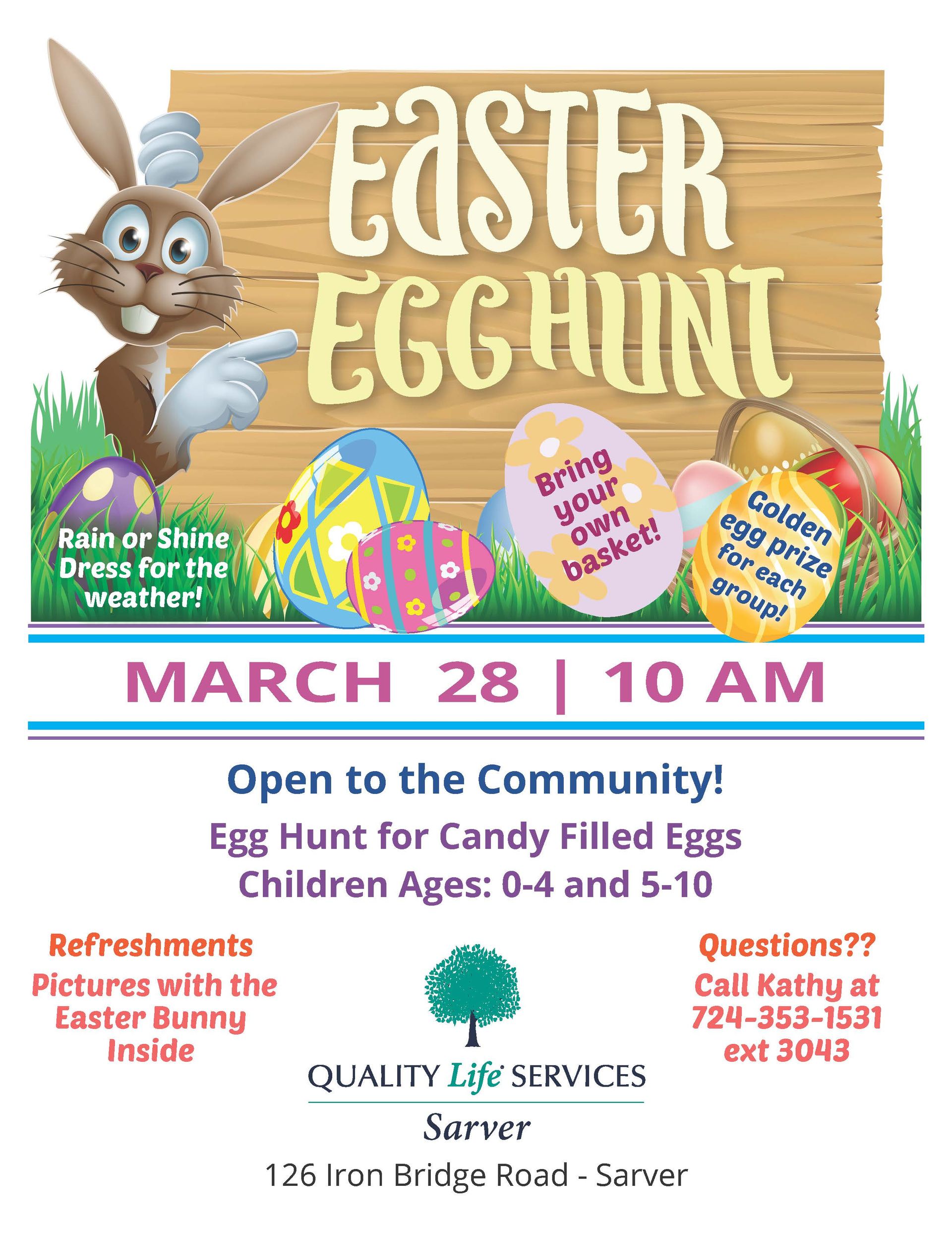 Sugar Creek Easter Egg Hunt banner