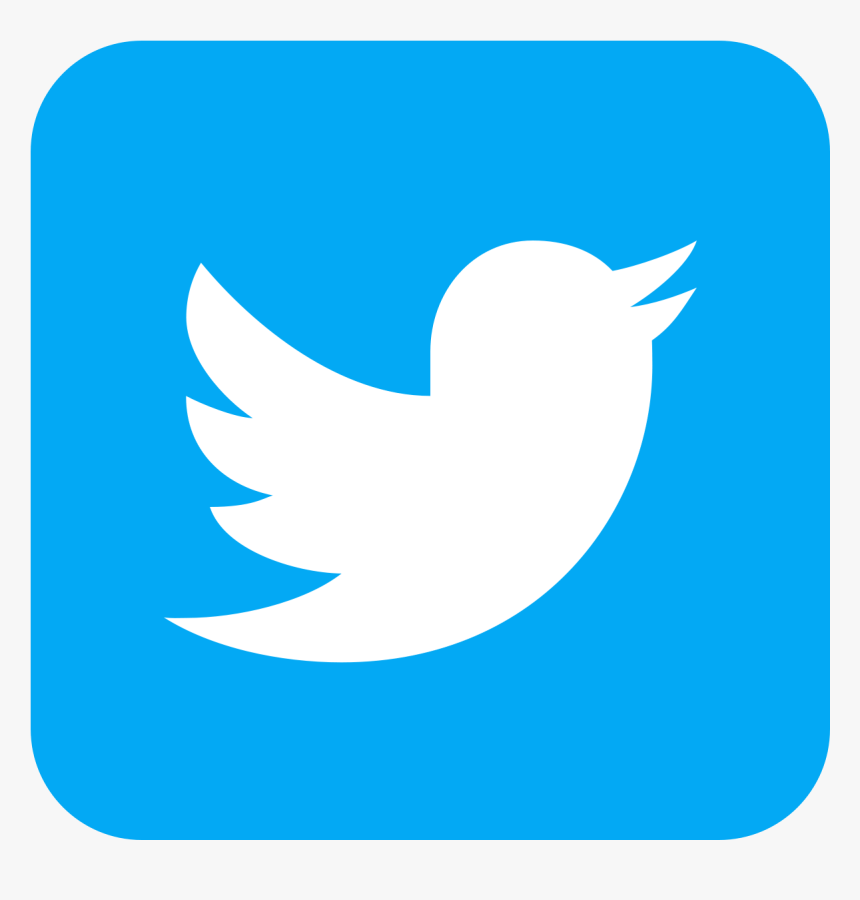 A blue twitter icon with a white bird on it