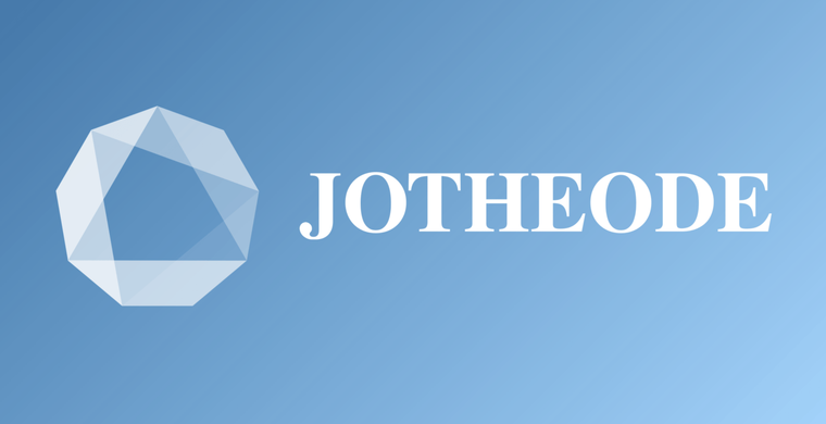 The jotheode logo is on a blue background.