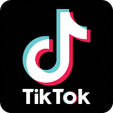 The tiktok logo is on a black background.