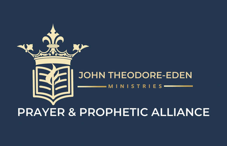 A logo for john theodore eden ministries prayer and prophetic alliance