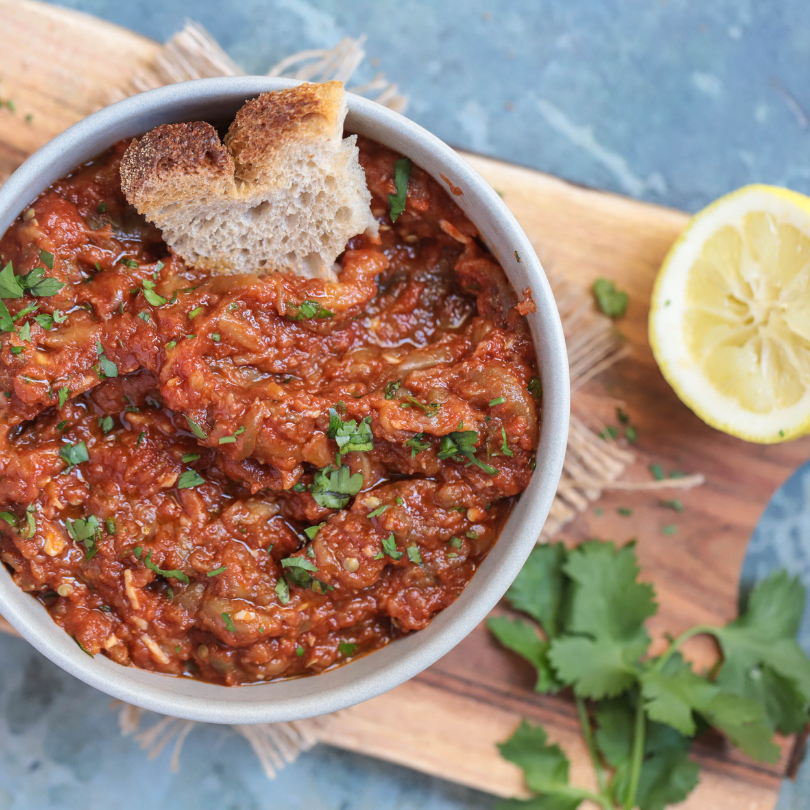 Spiced eggplant & tomato dip recipe