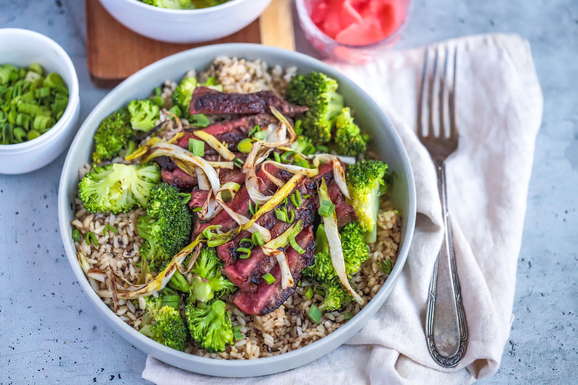 Broccoli & Steak Protein Bowl High Protein Recipe