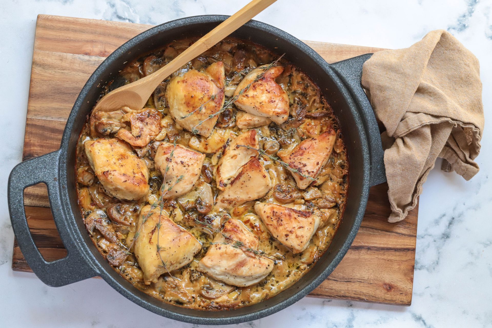 Creamy Chicken mushroom skillet