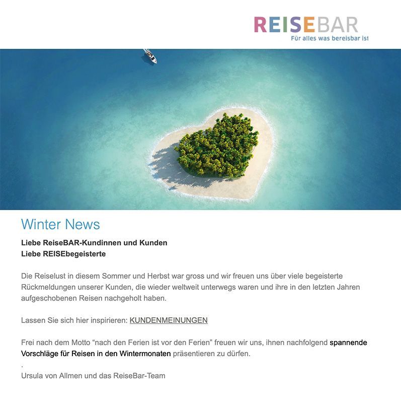 ReiseBar Newsletter