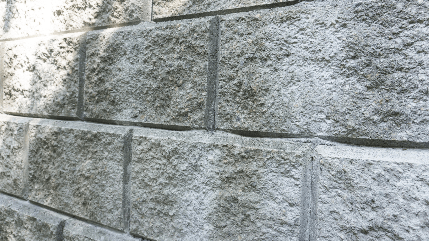 a block wall that is grey