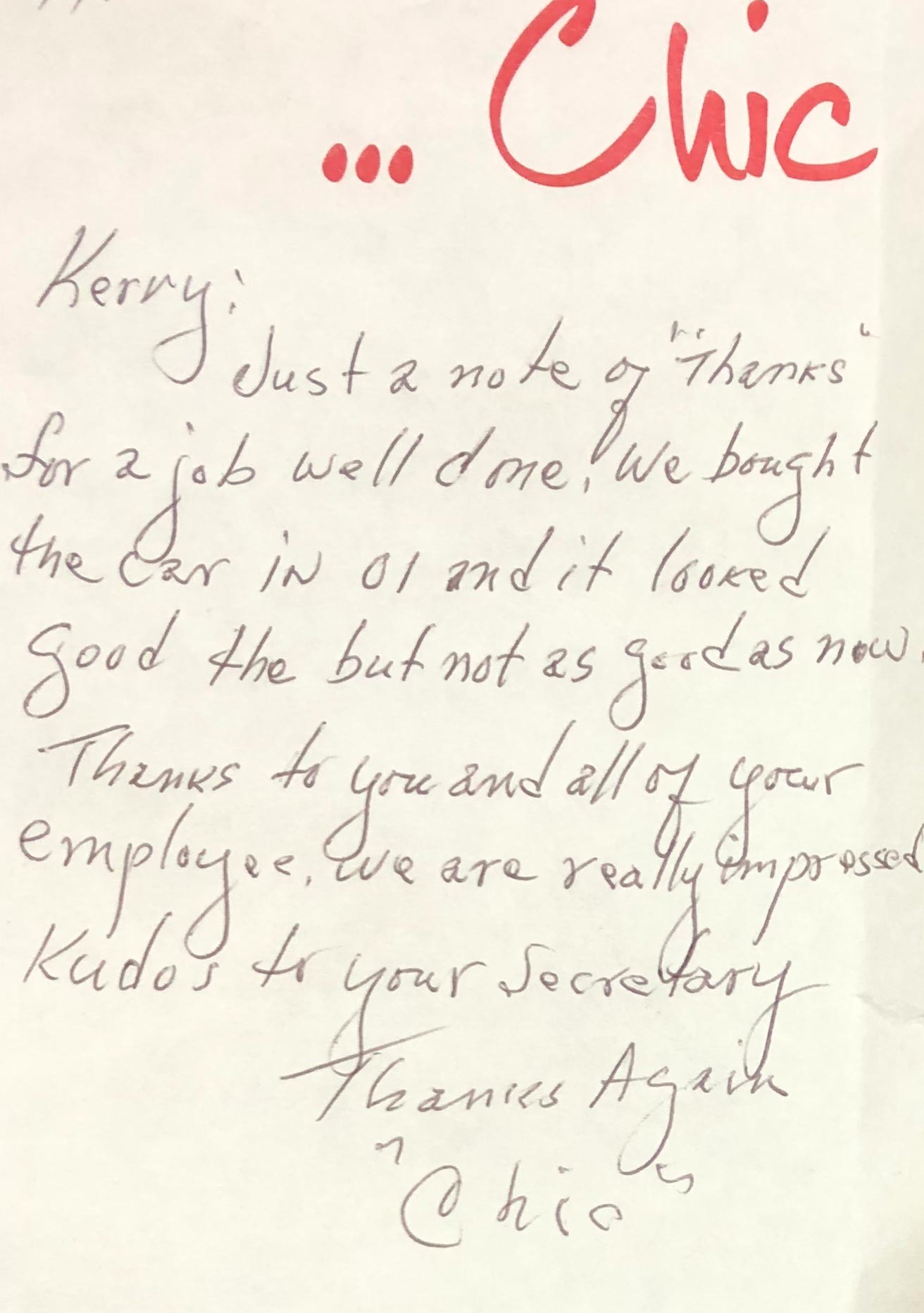 Sending an Appreciation — Oxford, OH — Stateline Auto Body