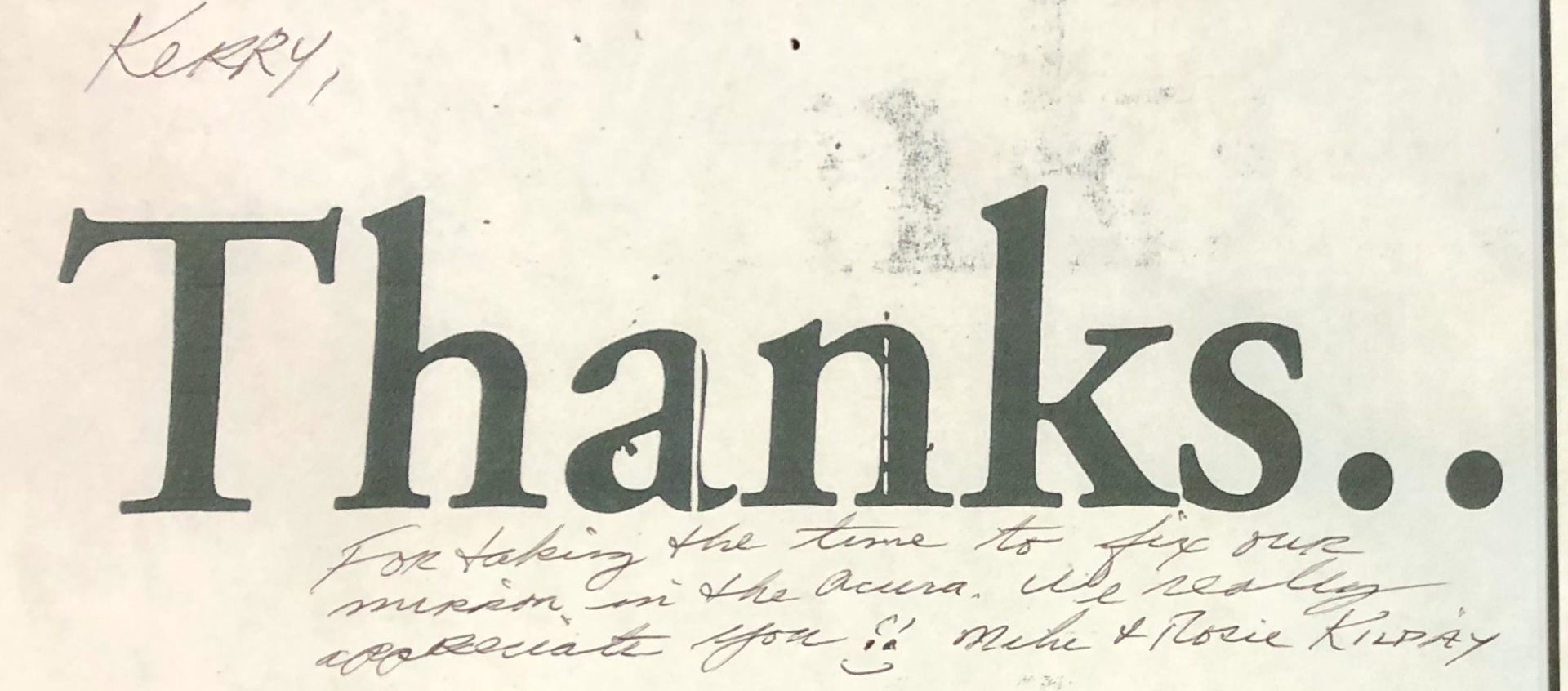 Huge Thanks Text — Oxford, OH — Stateline Auto Body