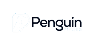 A black and white logo for penguin Pools