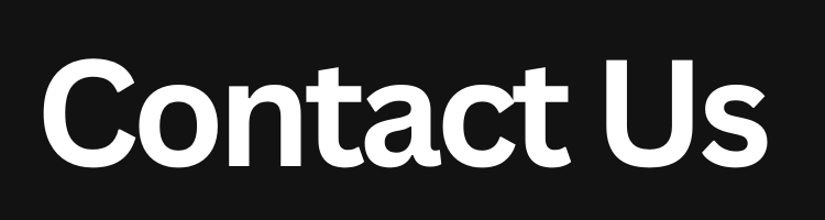 The word contact us is written in white on a black background.