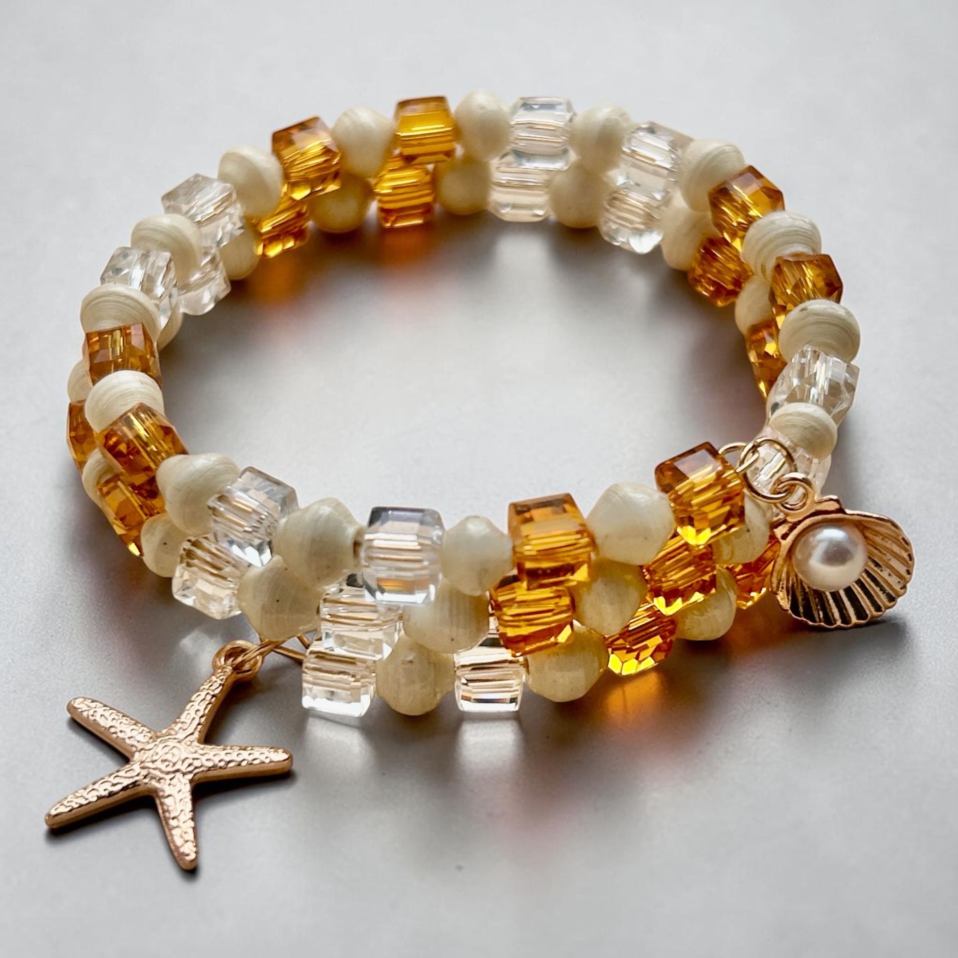 Sea Shell Memory Wire Bracelet
