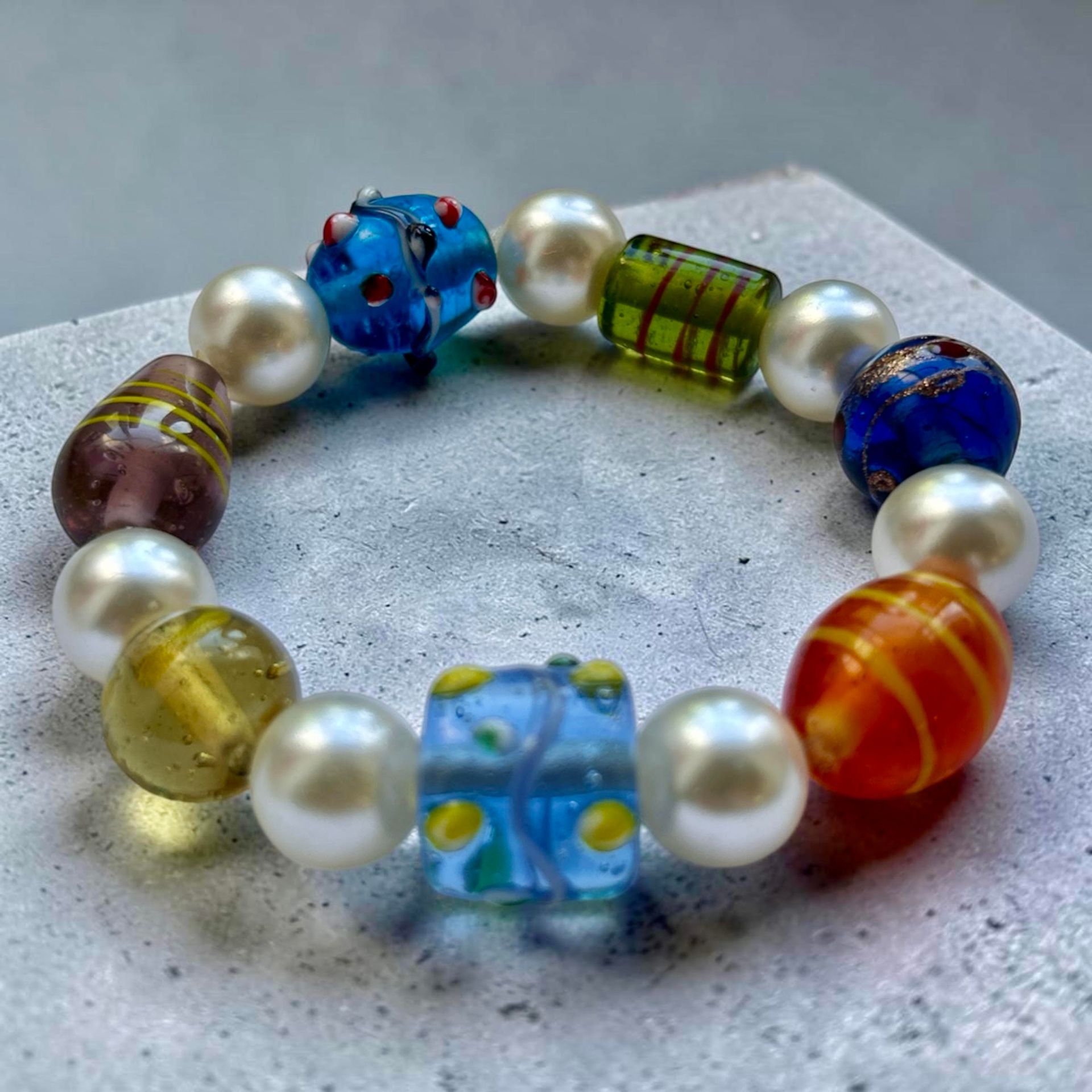 Faux Pearl Stretch Bracelet