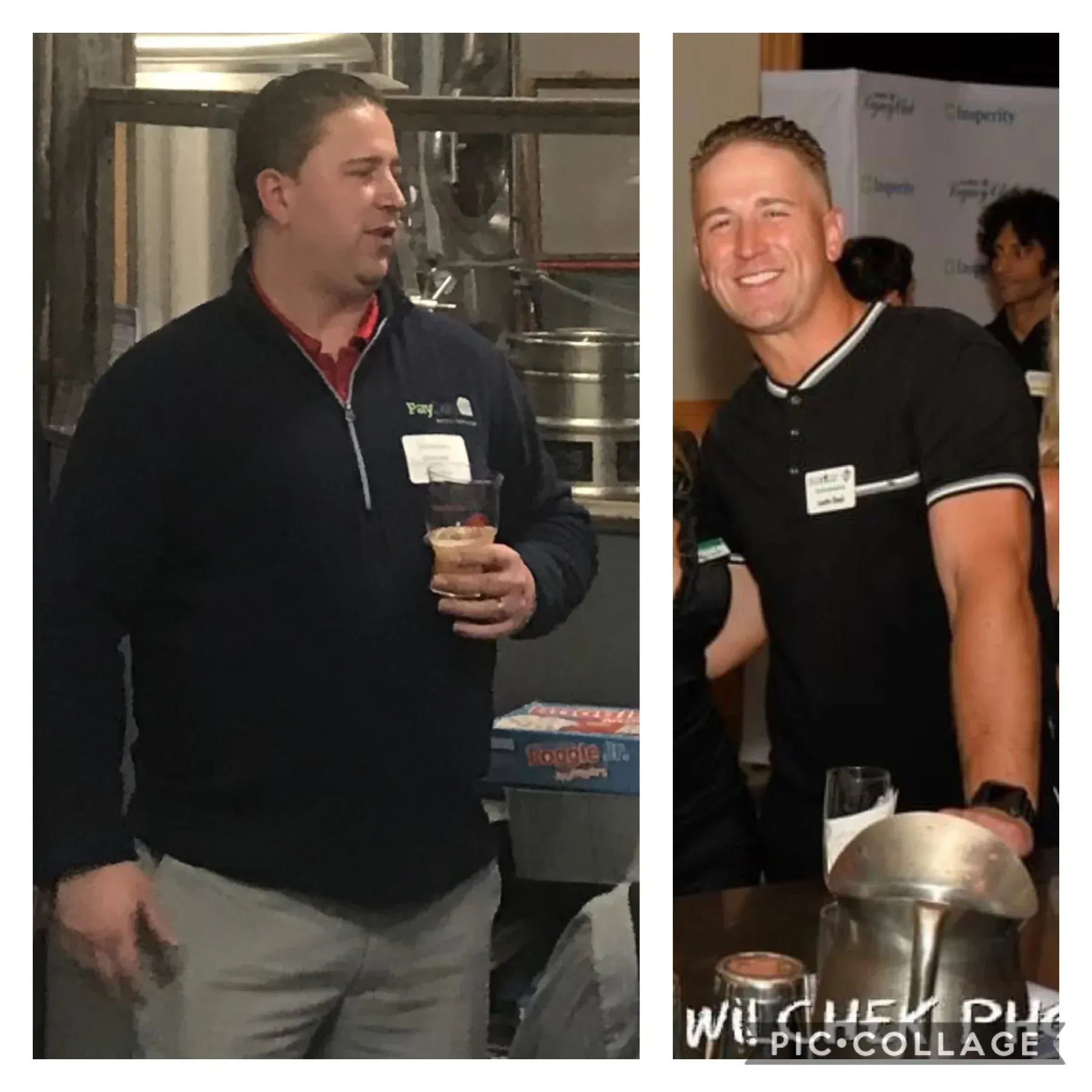 A picture of a man before and after losing weight