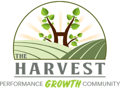 a logo for the harvest personal and business performance coaching community