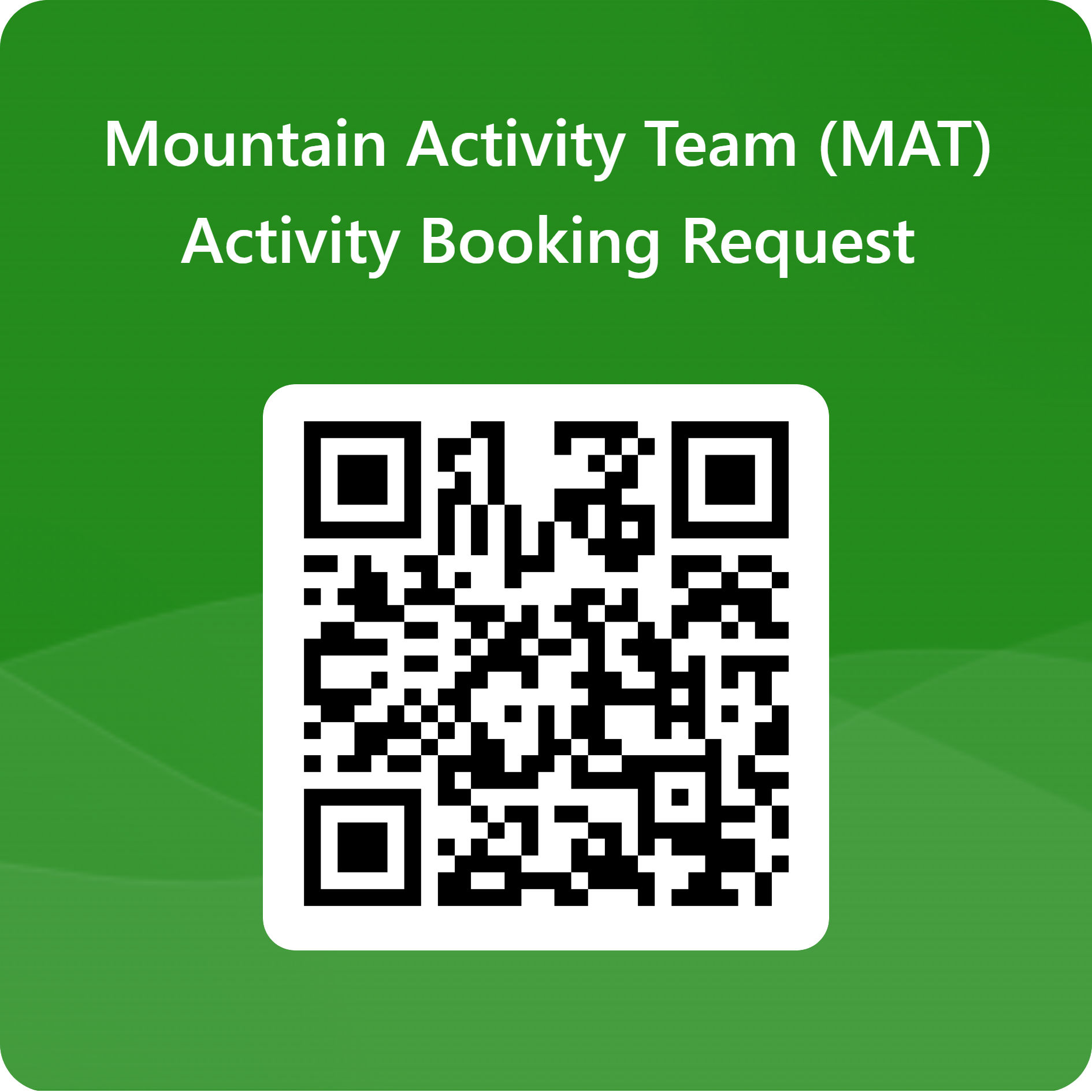 MAT Activity Booking Request